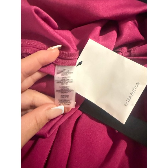 Calvin Klein Womens Berry Pink Belted Sheath Dress CD2C1Q2G Short Sleeve Size 4 - Picture 7 of 8